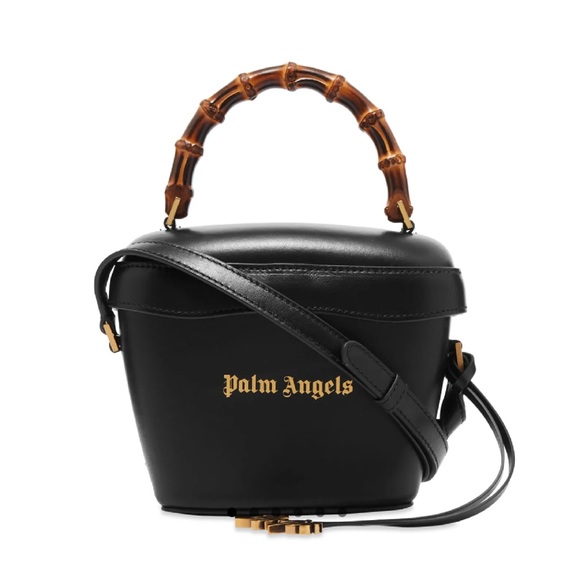 Rare PALM ANGELS BAMBOO LEATHER PADLOCK BAG - Picture 1 of 5
